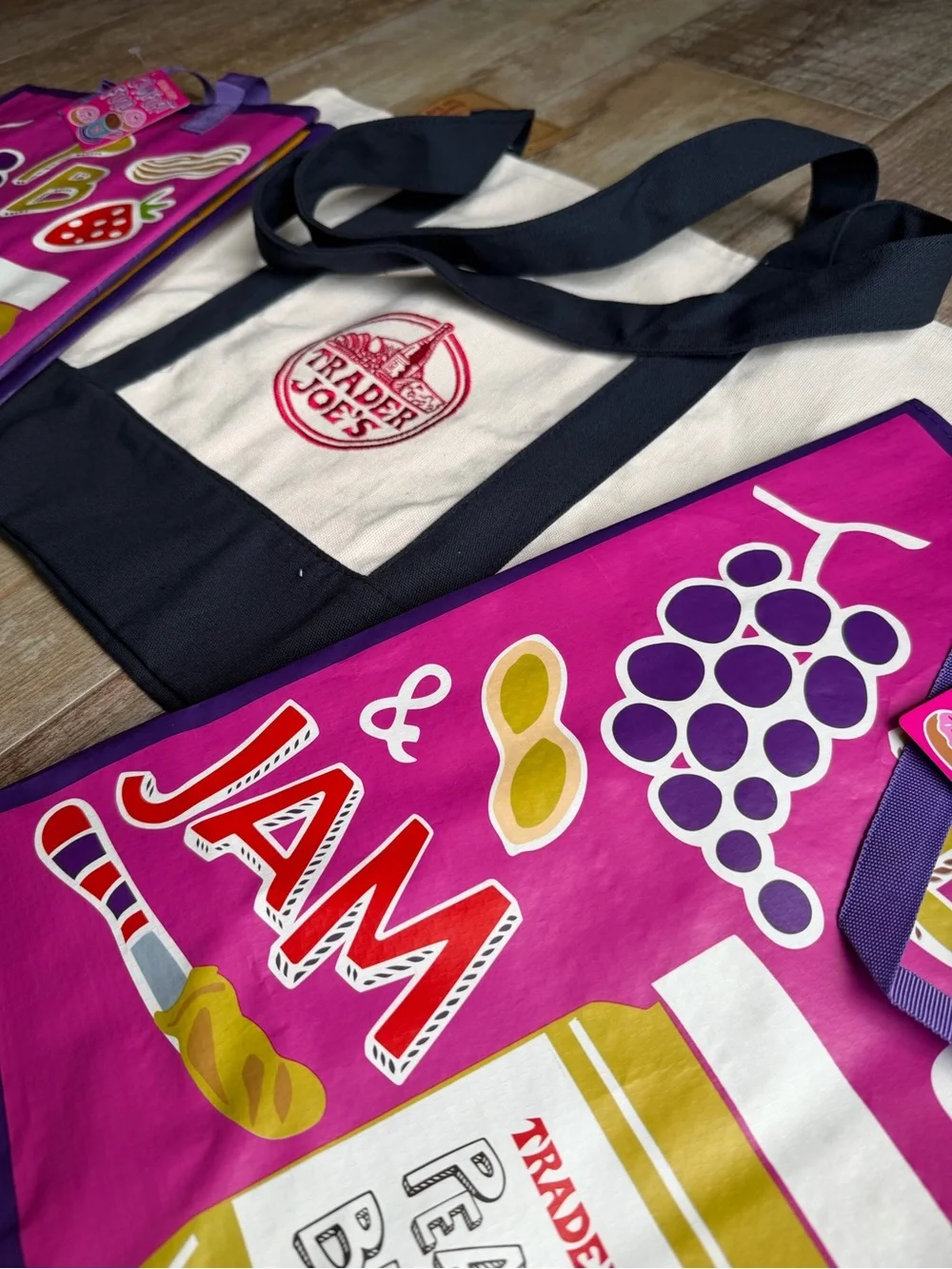 Bundle Trader Joe's Canvas Tote Bags Set of 3